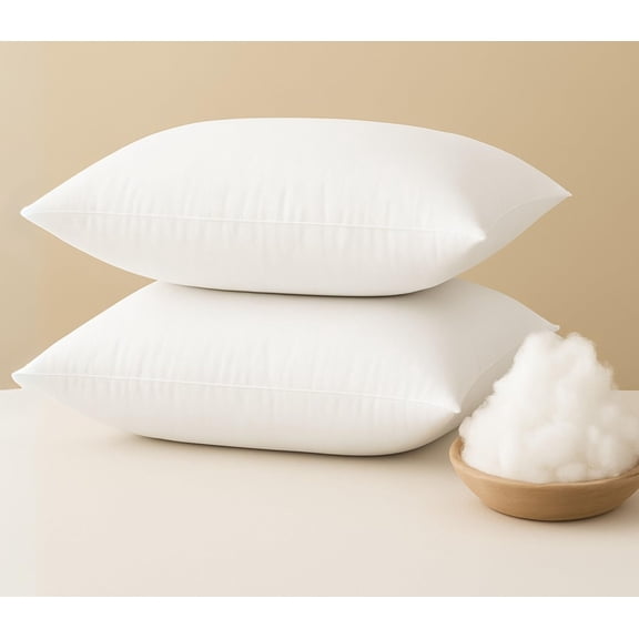 Heirloom Comfort Lumbar Pillow Inserts (Pack of 2, 12"x20", White, Polyester) - Rectangular Throw Cushion for Lower Back Support, Office Chair, Sofa or Bed - Perfect for back support & Stylish Decor