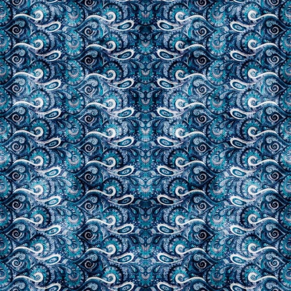 Heirloom - Geo Scroll Stripe W (1yard)