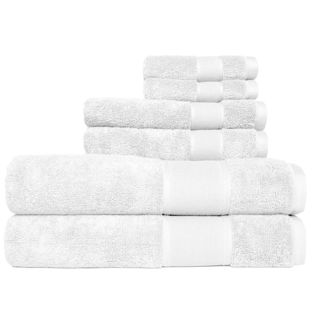 Heirloom Manor Avoca 6 Piece Cotton Bath Towel Collection, White