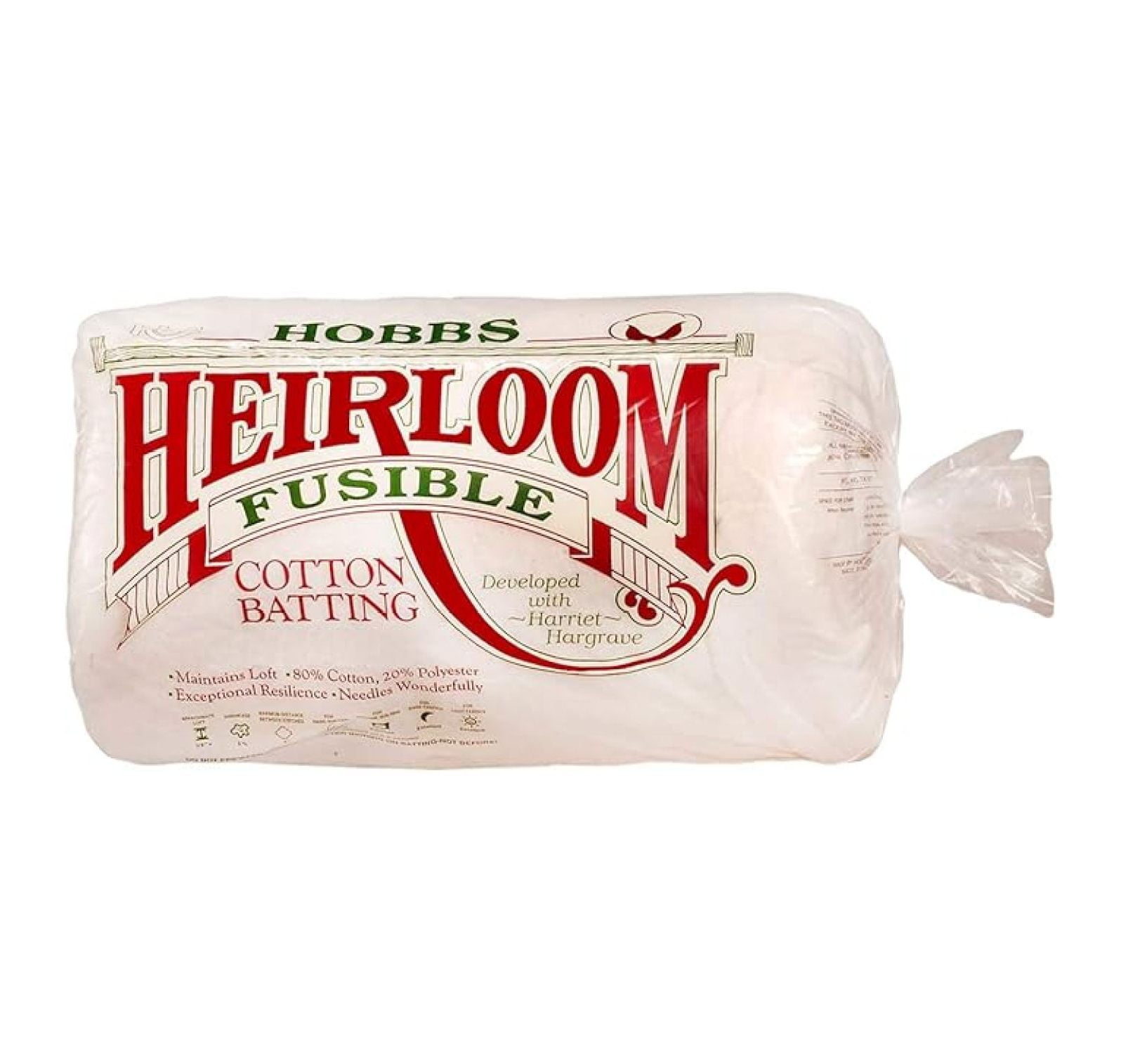 Heirloom Premium Fusible Cotton Blend Batting 90" x 108" from