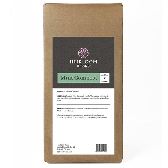 Heirloom Roses Mint Compost 7 Quart Soil Amendment Rich in Micronutrients and Nitrogen