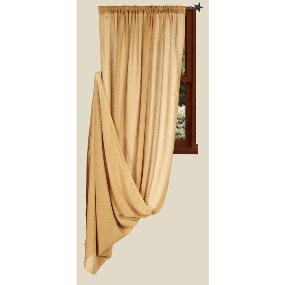 Heirloom Tobacco Cloth Nutmeg 86" Unlined Cotton Single Drapery Panel by Raghu