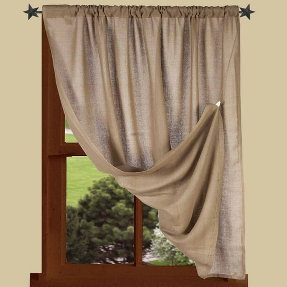 Heirloom Tobacco Cloth Oat 45" Unlined Cotton Single Curtain Panel by Raghu