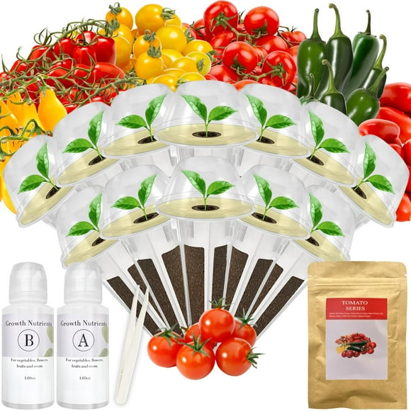 Heirloom Tomato SeedUMRTPod Kit for AeroGarden, idoo, Ahopegarden, with Red Heirloom/Golden Harvest Cherry Tomato, Roma/San Marzano/Yellow Pear Tomato - Compatible with All Hydroponics (12-Pod)