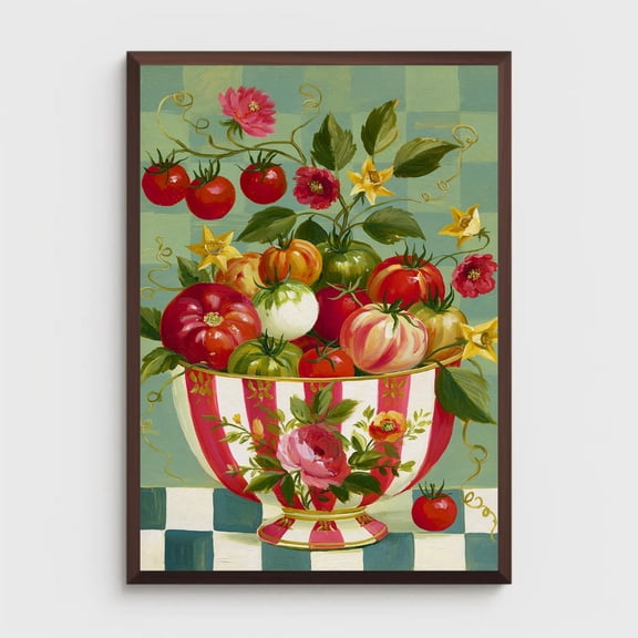 Heirloom Tomato Wall Art Print, Retro Summer Kitchen Decor