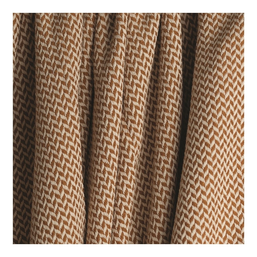 Bronze and White Cotton Textured Throw Blanket, 46 x 67 inches