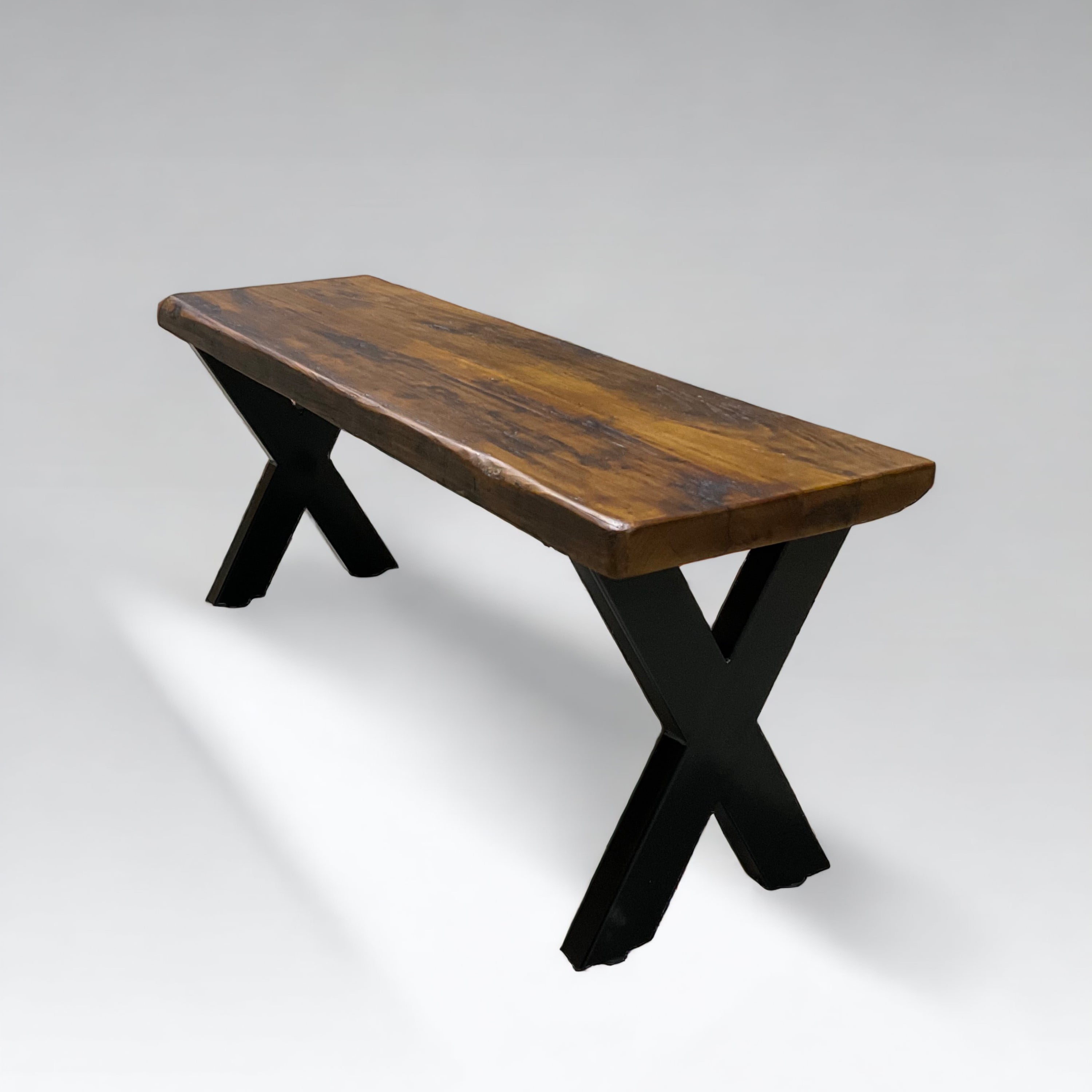 HEIRLOUM Solid Reclaimed Wood Entryway Bench, Brown, Durable Rustic
