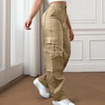 thumbnail image 1 of Heisall Cargo Pants for Women High Waisted Hiking Pants Baggy Stretchy Wide Leg Y2K Streetwear with 6 Pockets, 1 of 8