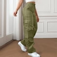 thumbnail image 1 of Heisall Cargo Pants for Women High Waisted Hiking Pants Baggy Stretchy Wide Leg Y2K Streetwear with 6 Pockets, 1 of 8