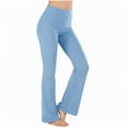 thumbnail image 1 of Heisall Ribbed Flare Yoga Pants for Women High Waisted Bell Bottom Leggings Tummy Control Petite/Regular/Tall, 1 of 5