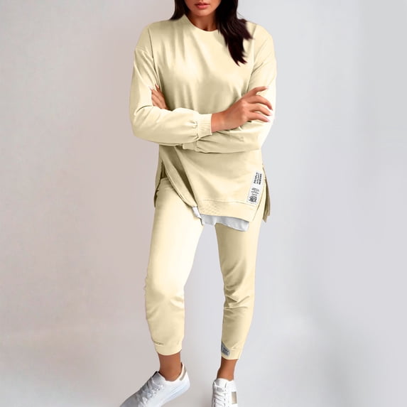 Heisall Two Piece Sets for Women V Neck Long Sleeve Lounge Sets with Pockets Spring Summer Casual Outfits