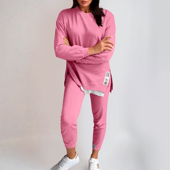 Heisall Two Piece Sets for Women V Neck Long Sleeve Lounge Sets with Pockets Spring Summer Casual Outfits
