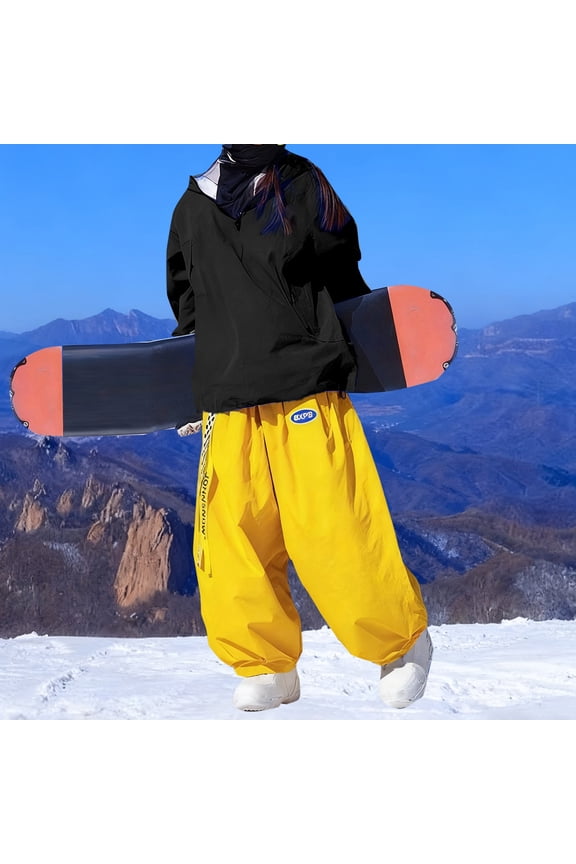 Women Winter Ski Suit Set Two Piece Sets Hooded with Bunny Ears Patchwork Thickened Long Sleeves With Pockets Winter Ski