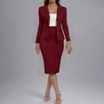 thumbnail image 1 of Heisall Women's Business Suit 2 Piece Long Sleeve Skirt Suit Set Lady Blazer Office Work Solid Slim Fit Jacket Outfits, 1 of 7