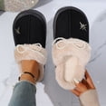thumbnail image 1 of Heisall Women's Casual Indoor/Outdoor Suede Slippers with Pearl Lace & Metal Star Embellishments, Warm Velvet Lined Thick-Soled Closed-Toe Slip-Ons for Fall/Winter Fashion, 1 of 9