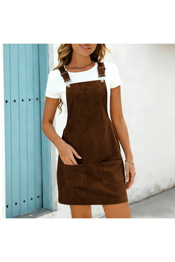 Brown Overall Dress