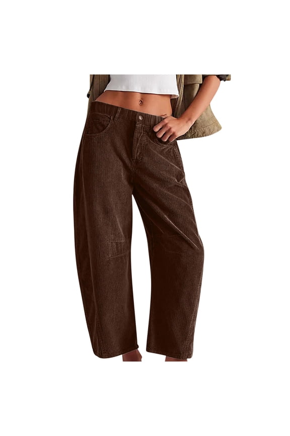 Women's Elastic Waist Drawstring Casual Pants with Button Pocket, Breathable Thick Fabric for Outdoor Wear, Sizes M-3XL