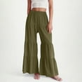 thumbnail image 1 of Heisall Women's Flowy Boho Elastic High Waist Ruffle Hem Wide Leg Beach Loose Palazzo Pants, 1 of 8