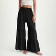thumbnail image 1 of Heisall Women's Flowy Boho Elastic High Waist Ruffle Hem Wide Leg Beach Loose Palazzo Pants, 1 of 6