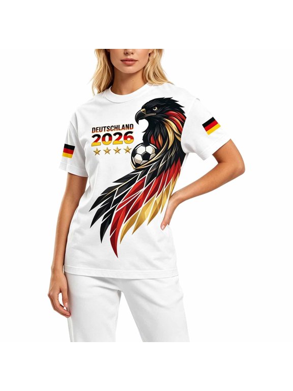 Women’s Football Jersey Germany Eagle Soccer Supporter Shirt Quick Dry Lightweight Athletic Tee Gift Jersey for Lovers