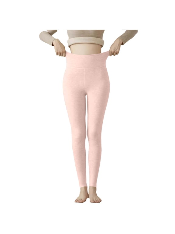 Women's High Waisted Wool Silk Blend Thermal Pants Solid Color for Winter Lounge Wear