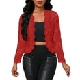thumbnail image 1 of Heisall Women's Lace Work Cropped Blazer Jacket Fall Open Front Long Sleeve Fitted Bolero Jackets Cardigan for Dress, 1 of 3