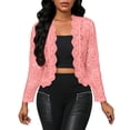 thumbnail image 1 of Heisall Women's Lace Work Cropped Blazer Jacket Fall Open Front Long Sleeve Fitted Bolero Jackets Cardigan for Dress, 1 of 3