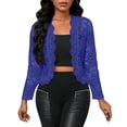 thumbnail image 1 of Heisall Women's Lace Work Cropped Blazer Jacket Fall Open Front Long Sleeve Fitted Bolero Jackets Cardigan for Dress, 1 of 3