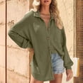thumbnail image 1 of Heisall Women's Long Sleeve Waffle Knit Shirt Button Down Collared Loose Fit Casual Tops Lightweight Breathable Spring Summer Outfits, 1 of 7
