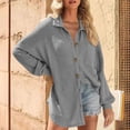 thumbnail image 1 of Heisall Women's Long Sleeve Waffle Knit Shirt Button Down Collared Loose Fit Casual Tops Lightweight Breathable Spring Summer Outfits, 1 of 7