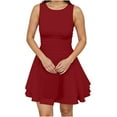 thumbnail image 1 of Heisall Women's Ruffle Hem Boat Neck Mini Dress Sleeveless Ruched Corset Short Party Dresses, 1 of 8