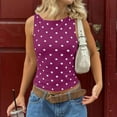 thumbnail image 1 of Heisall Women's Sleeveless Round Neck Dots Printed Slim Fit Casual Tops for Spring Summer Blouses, 1 of 3
