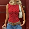 thumbnail image 1 of Heisall Women's Sleeveless Round Neck Dots Printed Slim Fit Casual Tops for Spring Summer Blouses, 1 of 5