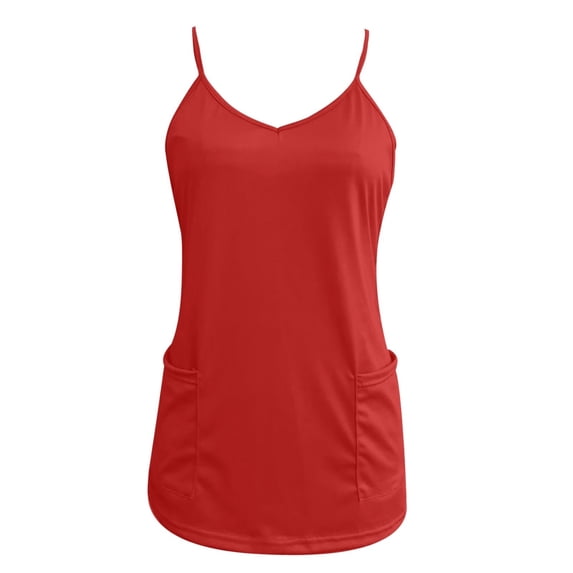 Heisall Women's Sleeveless V-Neck Pocket Tops Casual Blouse Polyester All Seasons Home Daily Wear