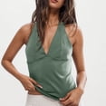 thumbnail image 1 of Heisall Women's Solid Color Sleeveless V-Neck Halter Tank Tops Casual Blouse for All Season Daily Wear, 1 of 8