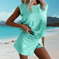thumbnail image 1 of Heisall Women's Solid Color Two Piece Sets Sleeveless Round Neck Top and Shorts Casual Lounge Sets Summer Spring Outfits, 1 of 9