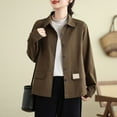 thumbnail image 1 of Heisall Women's Spring Autumn Jacket Washed Cotton Solid Color Utility Coat Commute Casual Oversize Loose Simple Tops, 1 of 8