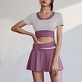 thumbnail image 1 of Heisall Women's Summer Breathable Comfortable Sports Sleeveless Backcross Yoga Tennis Dress Two Piece Workout Sets, 1 of 6