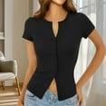thumbnail image 1 of Heisall Women's Summer Casual Short Sleeve Button Down Tops Lightweight Blouse Fashion Trendy Top, 1 of 7