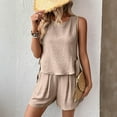 thumbnail image 1 of Heisall Women's Summer Vacation Two-piece Set - Sleeveless Round Neck Strap Tank Top & Shorts, Breathable Slim Fit Outfit for Beach Daily Wear, 1 of 9
