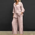thumbnail image 1 of Heisall Women's Two Piece Sets V Neck Long Sleeve Shirt and Wide Leg Pants Casual Outfits for Spring and Summer, 1 of 6