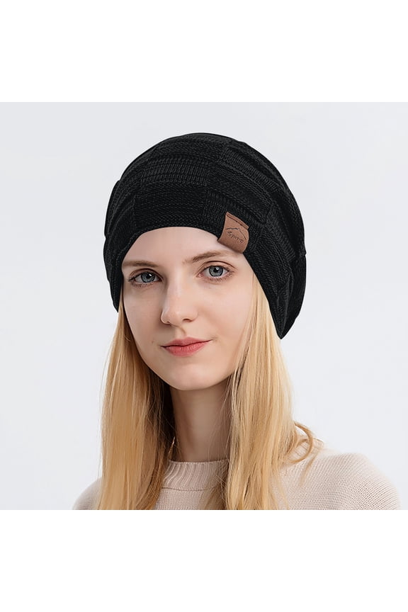 Women's Winter Knitted Bear Hat with Soft Warm Wool Blend, Unisex Casual Beanie for Cold Weather