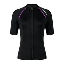 Heisall Womens 1.5mm Neoprene Two-piece Short-sleeved Wetsuit for Snorkeling, Surfing and Diving with Thermal Protection