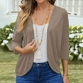 thumbnail image 1 of Heisall Womens Cardigan 3/4 Sleeve Casual Loose Solid Color Tops, 1 of 9