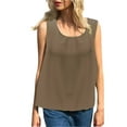 thumbnail image 1 of Heisall Womens Casual Tops Round Neck Sleeveless Solid Color Tshirts, 1 of 5