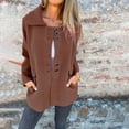 thumbnail image 1 of Heisall Womens Coats 2025 Autumn Winter Casual Long Sleeve Turn Collar Jacket Solid Color Button Front Outwear Coat with Pockets Loose Fashion, 1 of 7