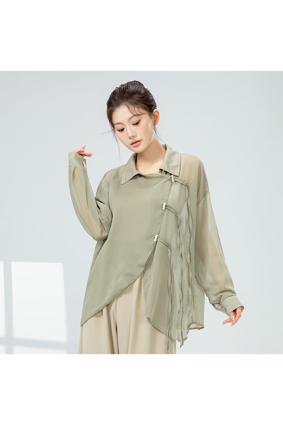 Womens Coats 2025 Autumn Winter Casual Loose Chinese Style Shirt Jacket Fashion Daily Wear