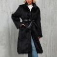 thumbnail image 1 of Heisall Womens Coats 2025 Winter Long Sleeve Solid V Neck Warm Faux Fur Jacket Loose Casual Fashion, 1 of 9