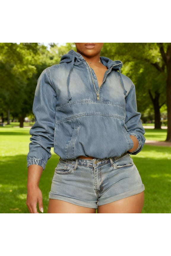 Womens Coats Long Sleeve Turn-down Collar Casual Denim Jackets Loose Comfortable Daily Commute Style