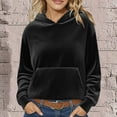 thumbnail image 1 of Heisall Womens Corduroy Hoodie Long Sleeve Solid Color Pocket Casual Sweatshirt, 1 of 6